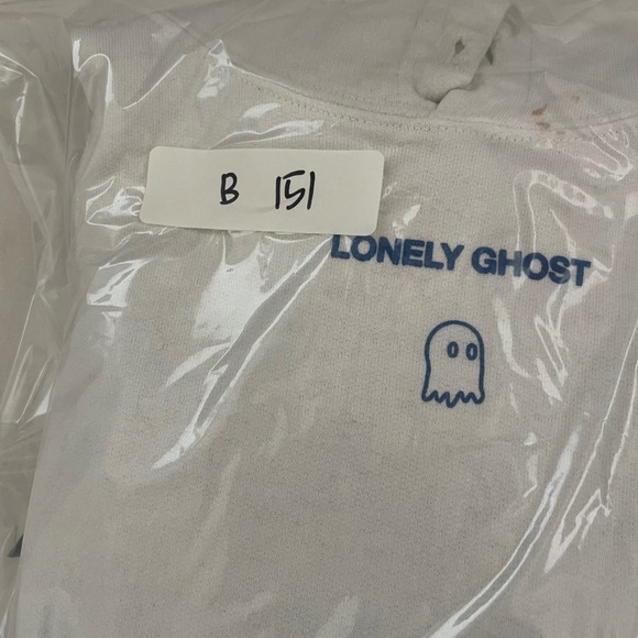 Lonely Ghost White Hoodie Graphic Pullover Medium streetwear Worn In - Picture 12 of 12